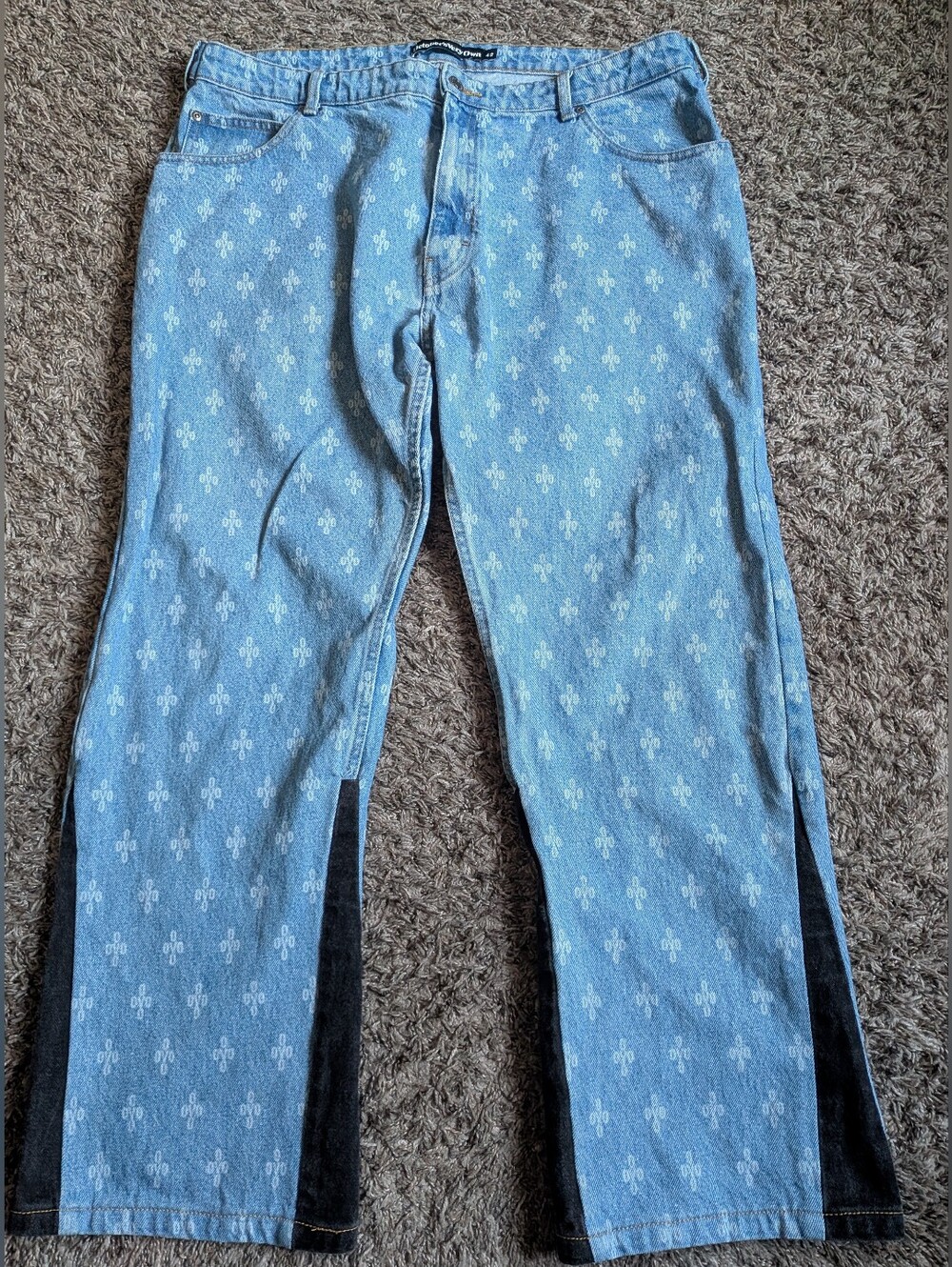 Drake OvO Monogram Cotton Washed Indigo Denim Jeans Men's 40x29 (42)